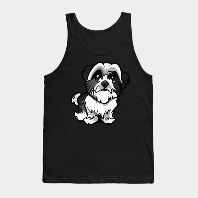 Shih Tzu - Black and White Tank Top by binarygod